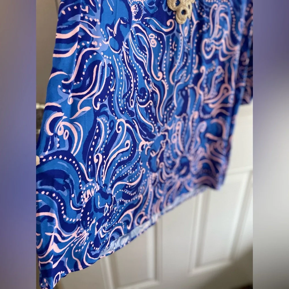 🚫SOLD🚫NWT Lilly Pulitzer Gracelynn Stretch Dress In Coastal Blue Whispurr💙 - Picture 5 of 16